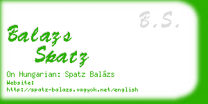 balazs spatz business card